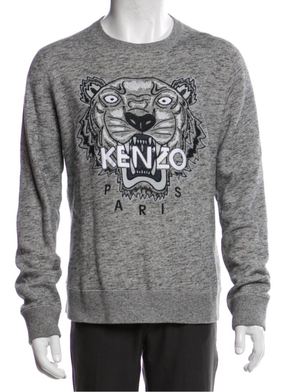 Kenzo gray tiger embroidered sweatshirt